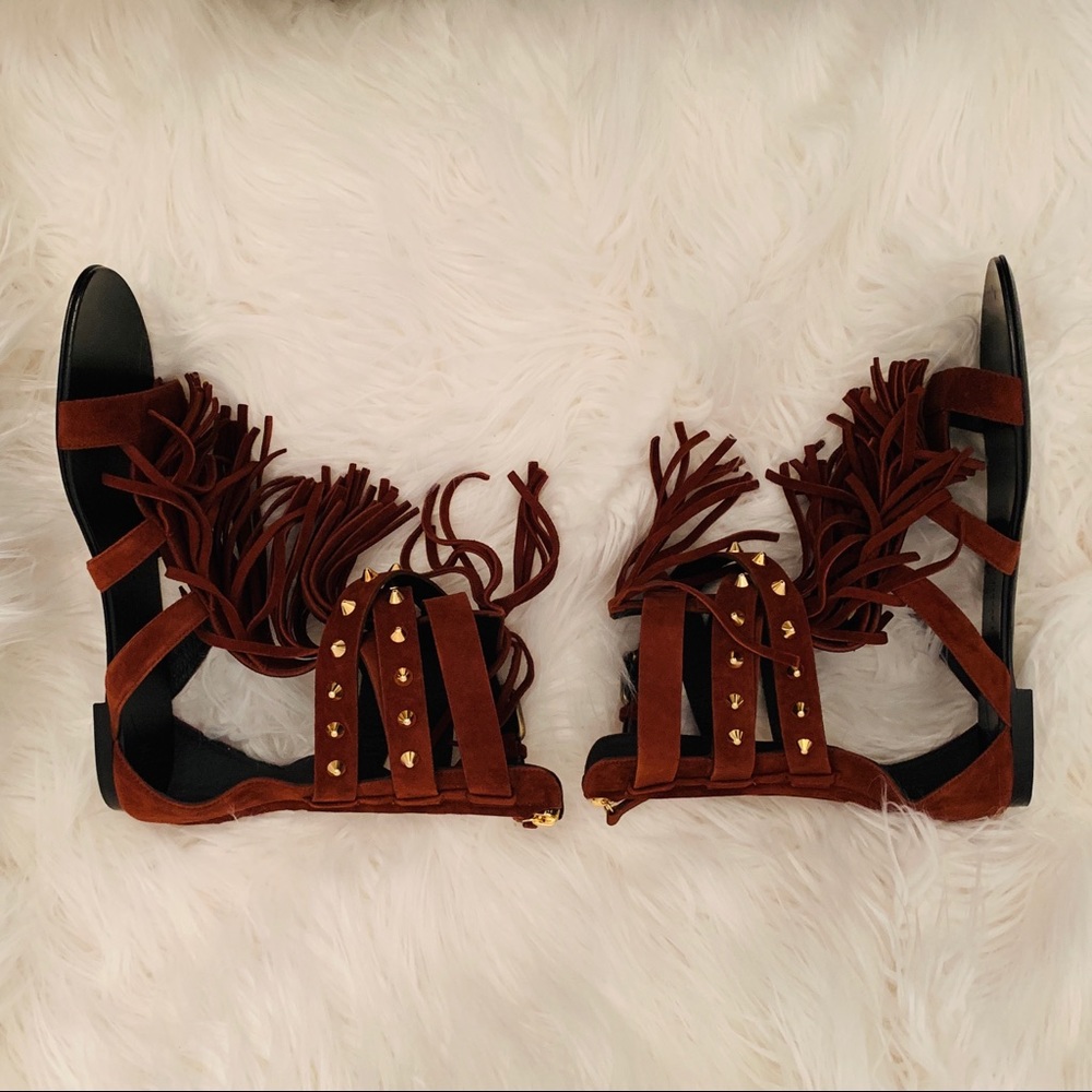 Giuseppe Zanotti Brown Suede Gladiator Sandals